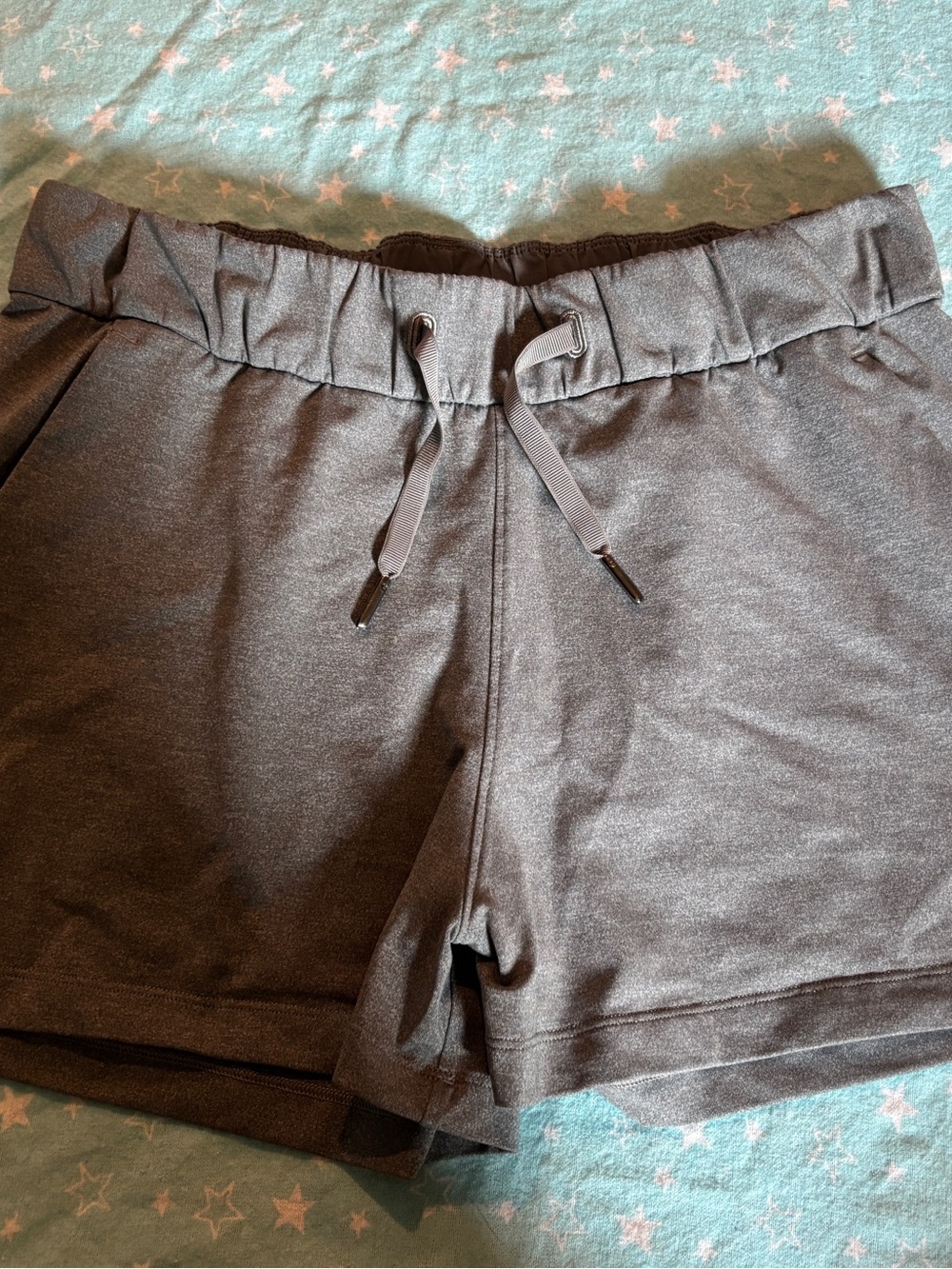 lululemon Heathered Grey Drawstring Athletic Shorts